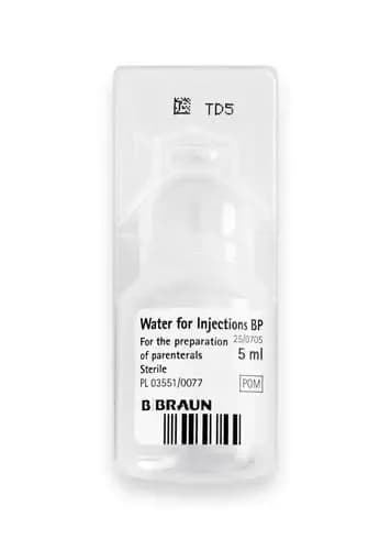 Bacteriostatic Water for Injection 5ml research vial, UK stock, accessories, supplied with batch certificate of analysis