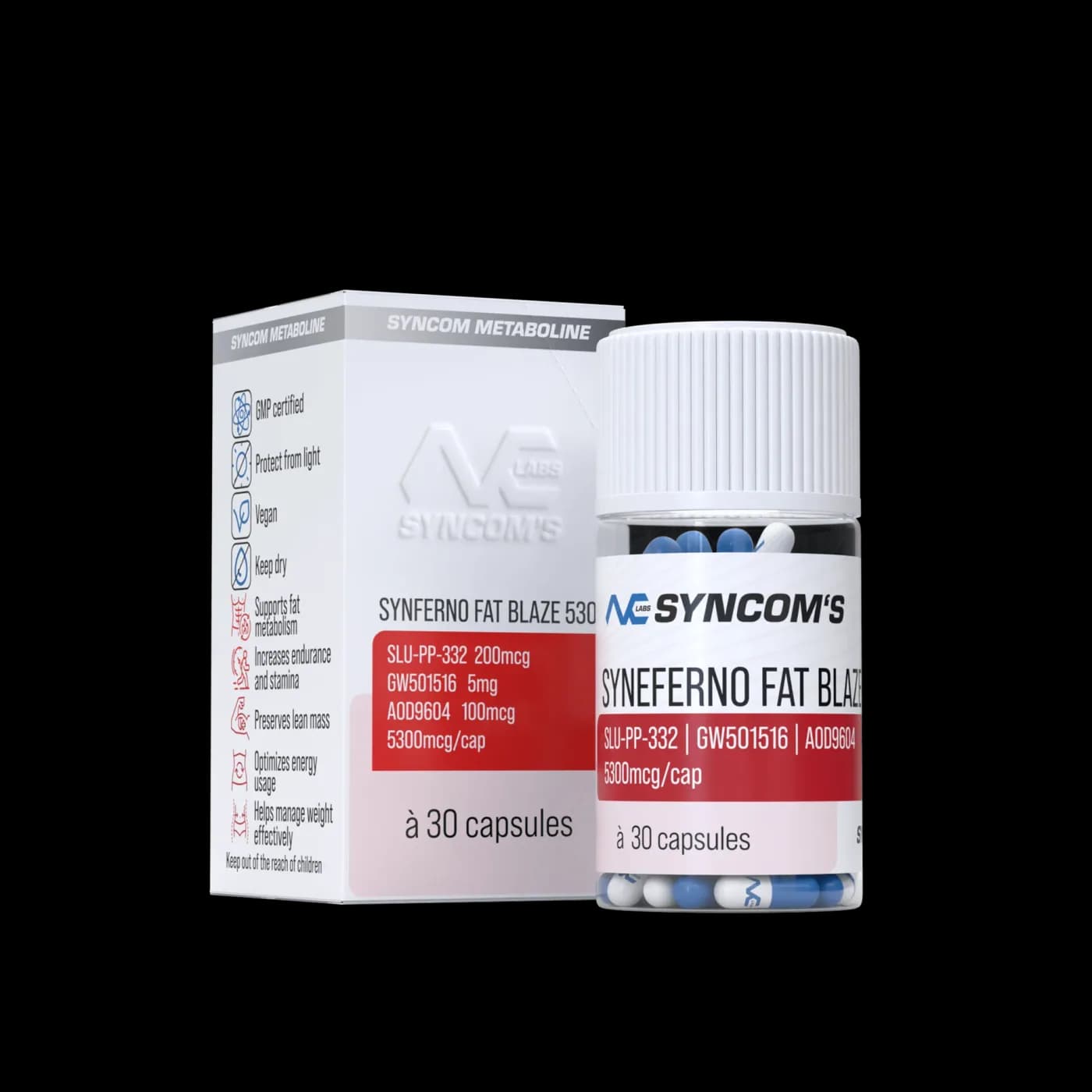 Synferno Fat Blaze research vial, UK stock, fat loss & metabolic, supplied with batch certificate of analysis